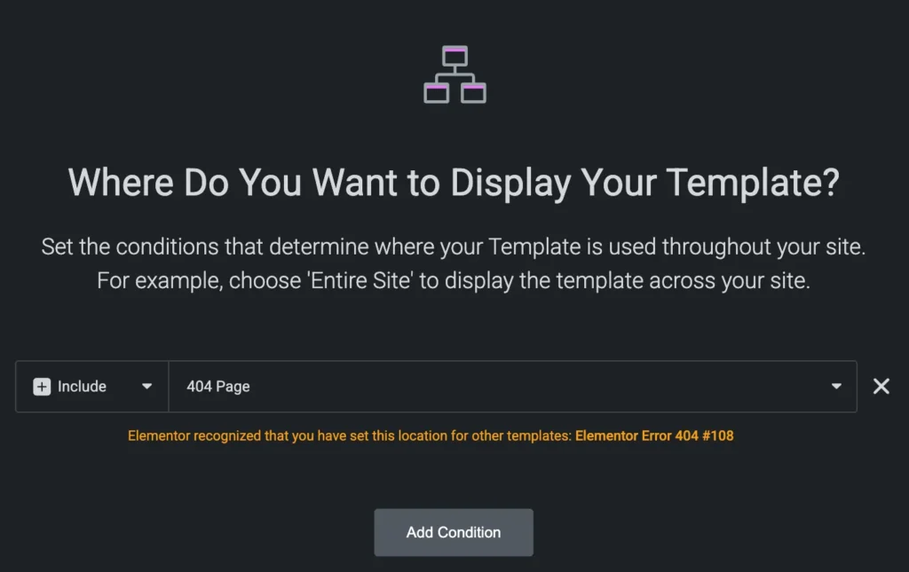 Creating a Custom 404 Page in Elementor Pro 4 Display-Setting-Options