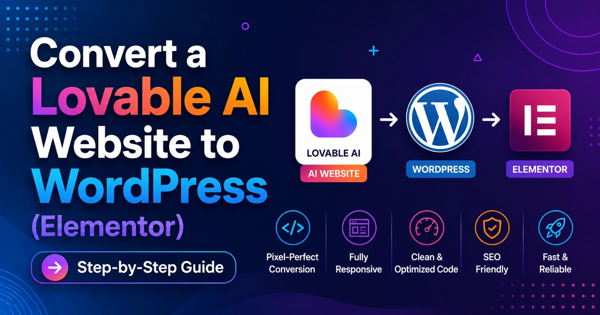 Convert a Lovable AI Website to WordPress Elementor
