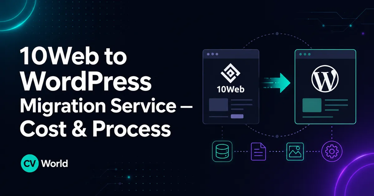 10Web to WordPress Migration Service — Cost Process 1
