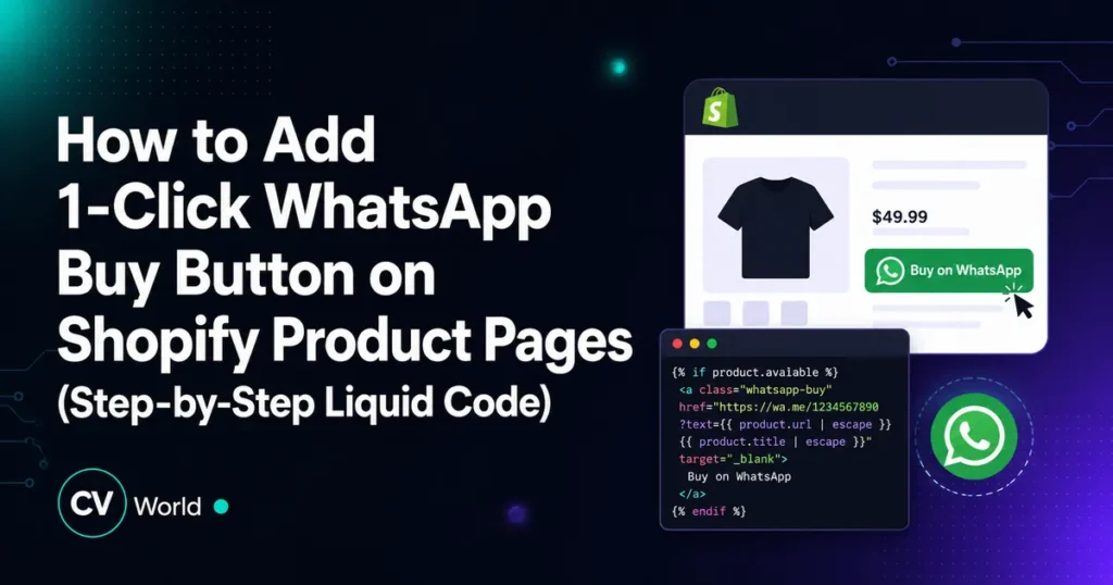 How to Add 1 Click WhatsApp Buy Button on Shopify Product Pages Step by Step Liquid Code result