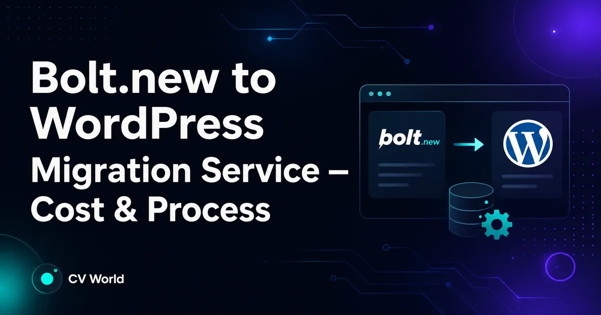 Bolt.new to WordPress Migration Service — Cost Process 1