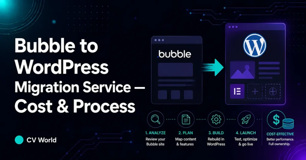Bubble to WordPress Migration Service — Cost Process 1