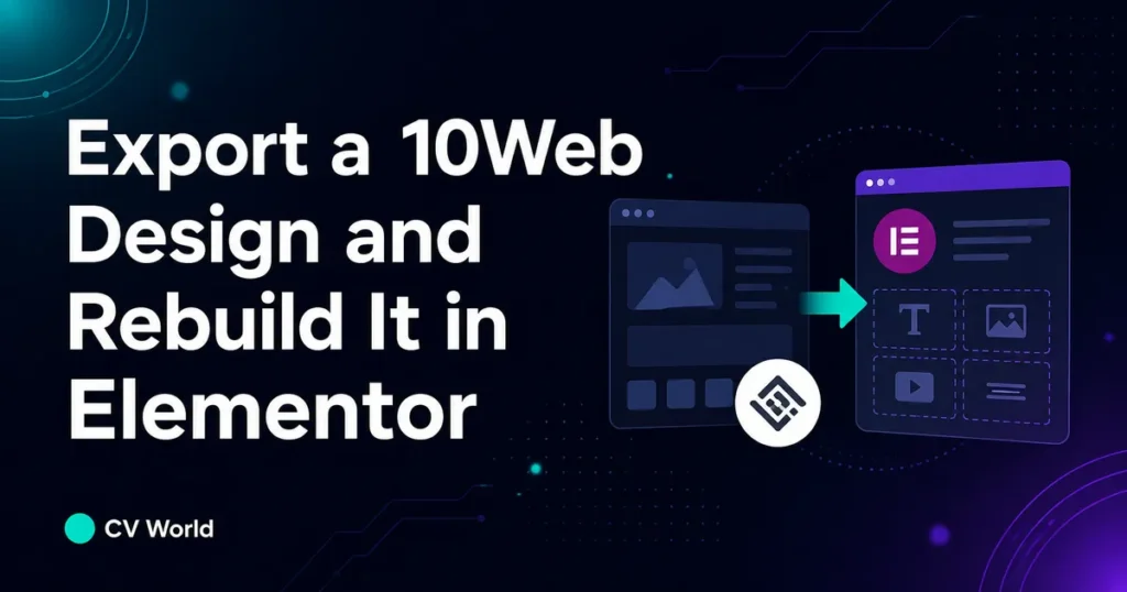 Export a 10Web Design and Rebuild It in Elementor 1