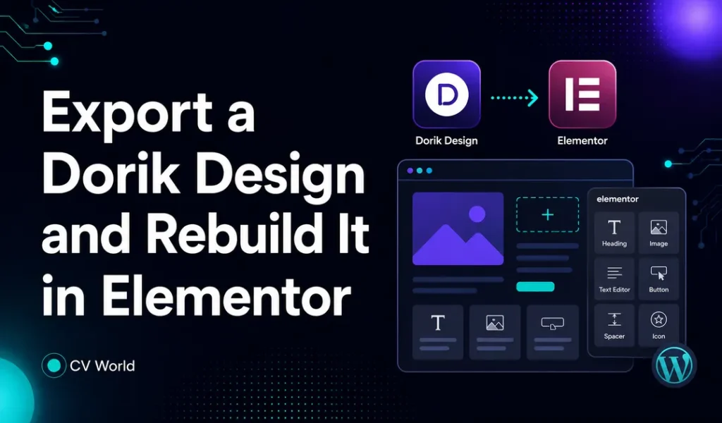 Export a Dorik Design and Rebuild It in Elementor 1
