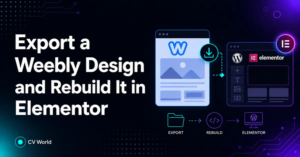 Export a Weebly Design and Rebuild It in Elementor 1