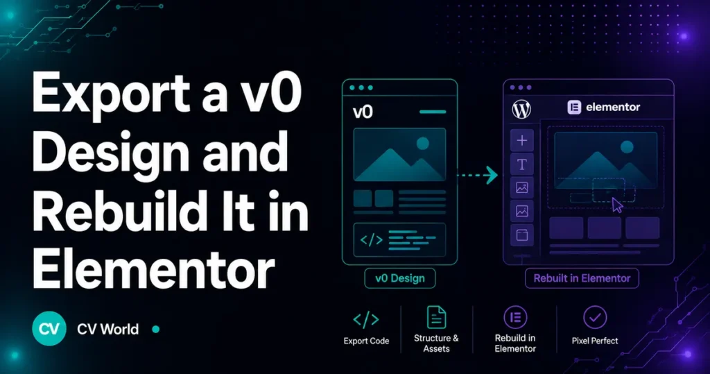 Export a v0 Design and Rebuild It in Elementor 1