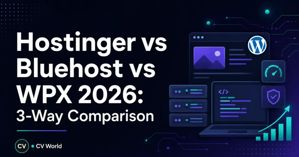 Hostinger vs Bluehost vs WPX 2026 3 Way Comparison result