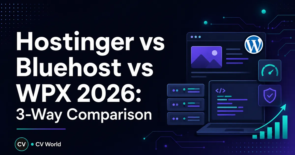 Hostinger vs Bluehost vs WPX 2026 3 Way Comparison result