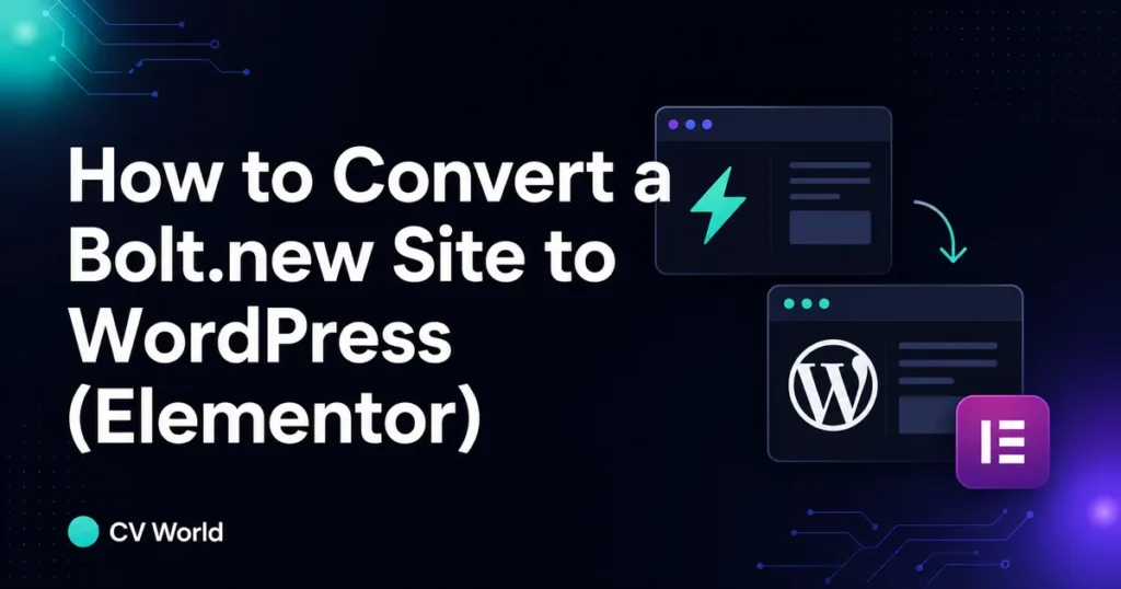 How to Convert a Bolt.new Site to WordPress Elementor 1
