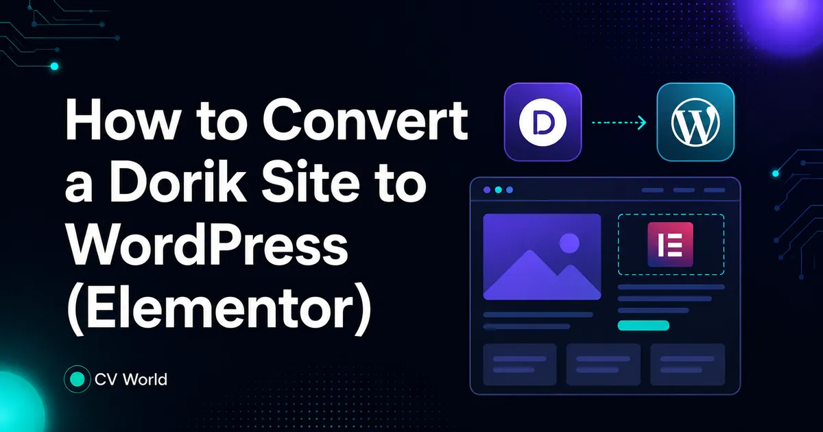 How to Convert a Dorik Site to WordPress Elementor 1