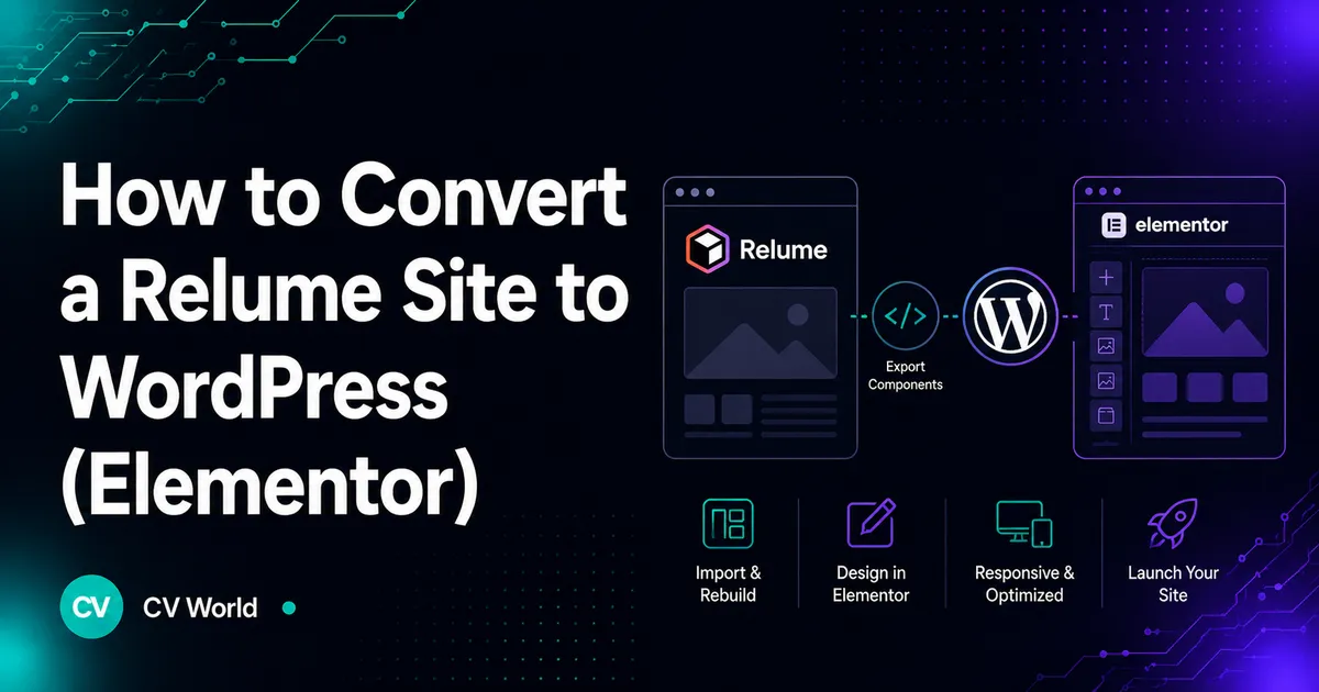 How to Convert a Relume Site to WordPress Elementor 1