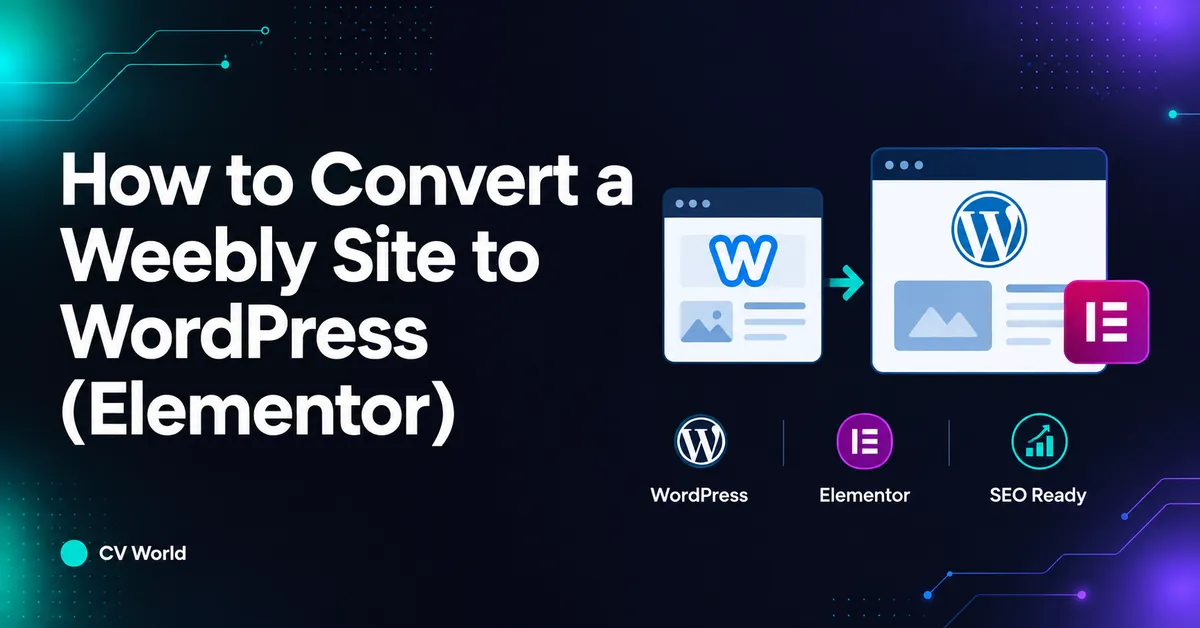 How to Convert a Weebly Site to WordPress Elementor 1