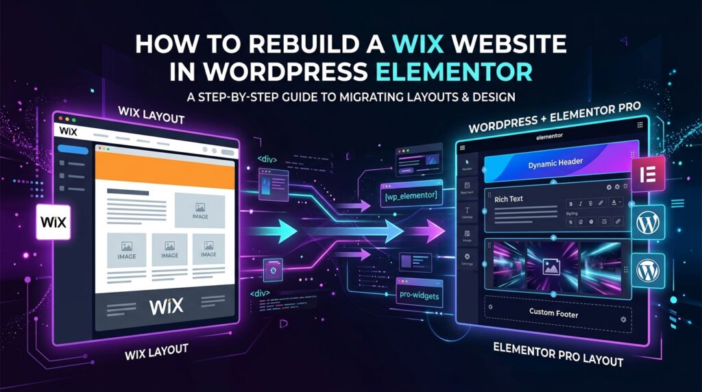 how to rebuild wix website in wordpress elementor