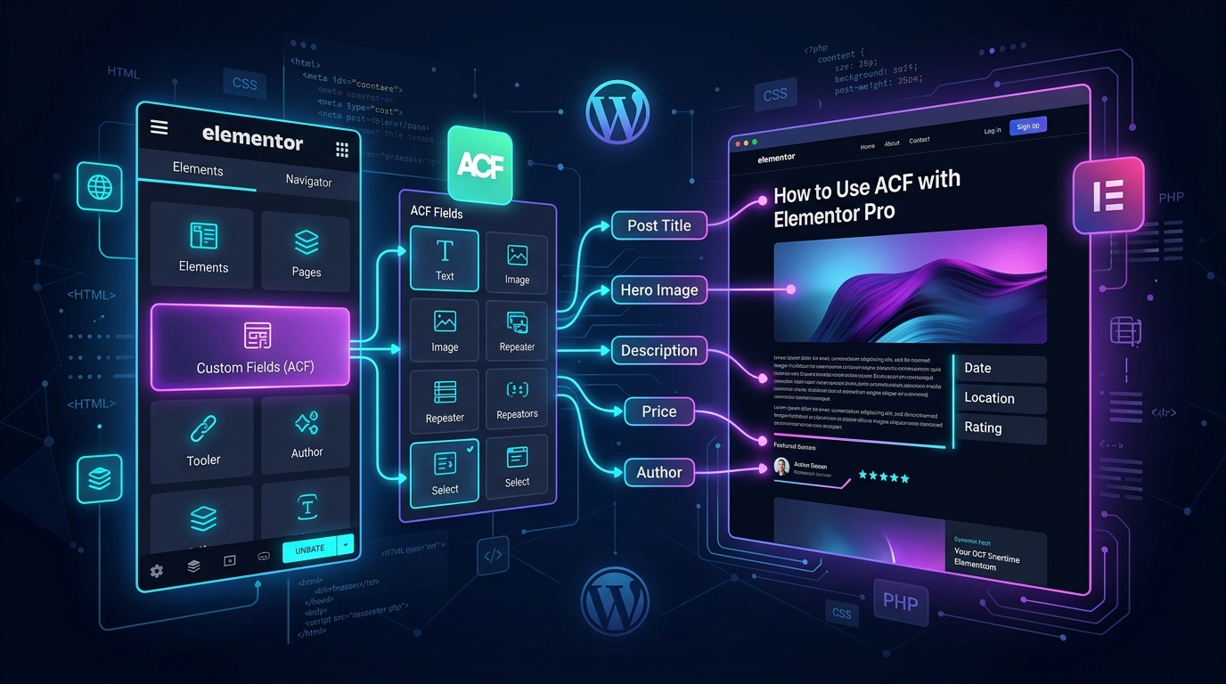how to use acf with elementor pro