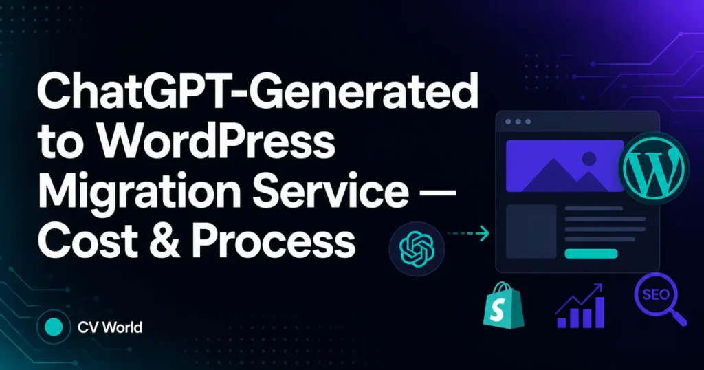 ChatGPT-Generated to WordPress Migration Service — Cost & Proces 2 ChatGPT Generated to WordPress Migration Service — Cost Process 1