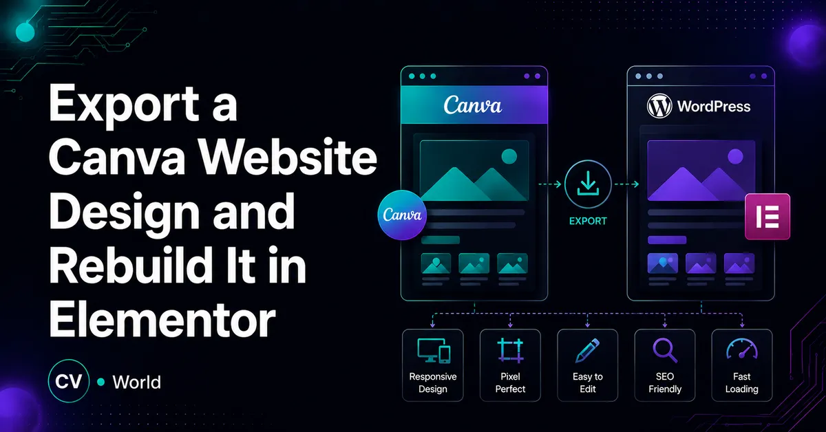 Export a Canva Website Design and Rebuild It in Elementor 1