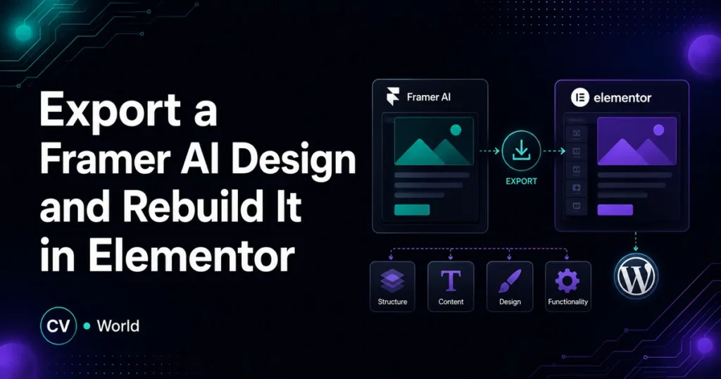 Export a Framer AI Design and Rebuild It in Elementor 1