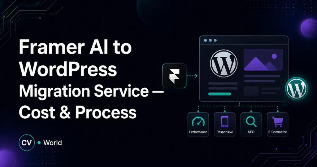 Framer AI to WordPress Migration Service — Cost & Process 1 Framer AI to WordPress Migration Service — Cost Process 1