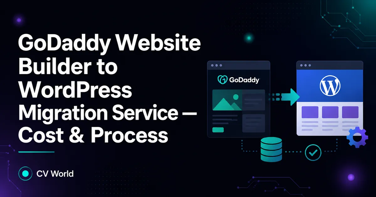 GoDaddy Website Builder to WordPress Migration Service — Cost Process 1