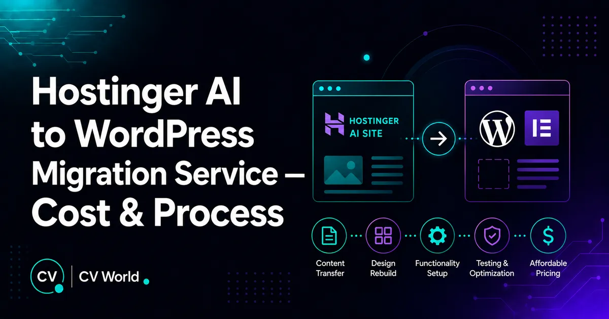 Hostinger AI to WordPress Migration Service — Cost Process 1