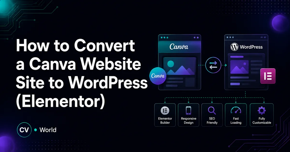 How to Convert a Canva Website Site to WordPress Elementor 1