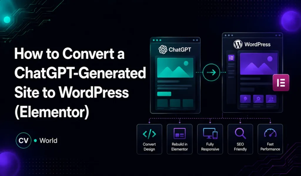 How to Convert a ChatGPT Generated Site to WordPress Elementor 1