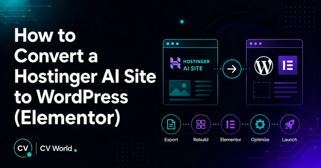 How to Convert a Hostinger AI Site to WordPress Elementor 1