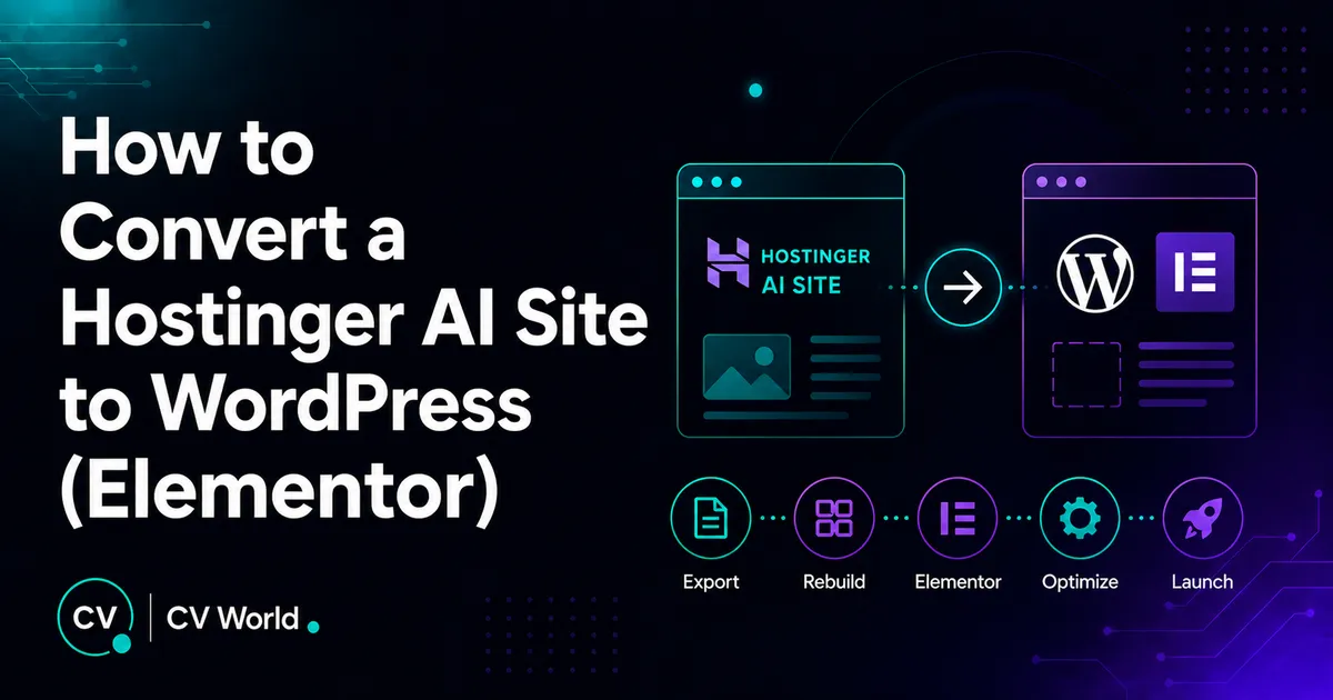 How to Convert a Hostinger AI Site to WordPress Elementor 1