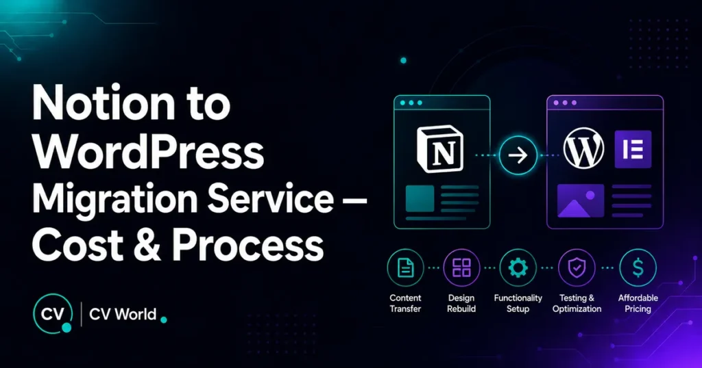 Notion to WordPress Migration Service — Cost & Process 1 Notion to WordPress Migration Service — Cost Process 1