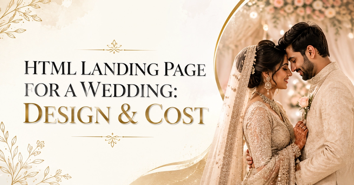 HTML Landing Page for a Wedding: Design & Cost 1 HTML Landing Page for a Wedding Design Cost